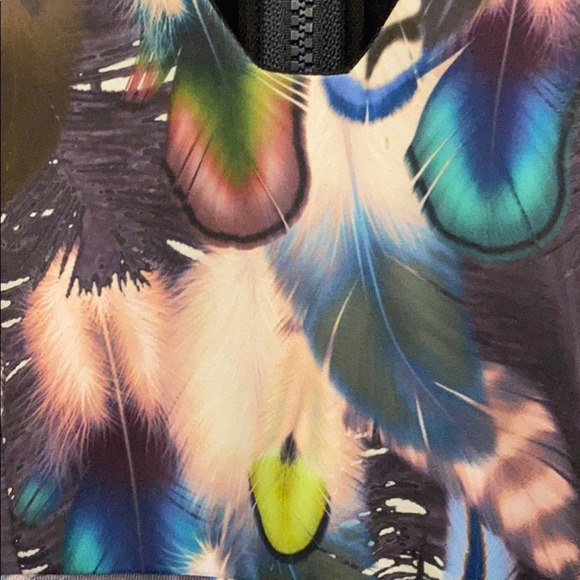 Cynthia Rowley Dress Size 8 Peacock Feather Print - Picture 4 of 6